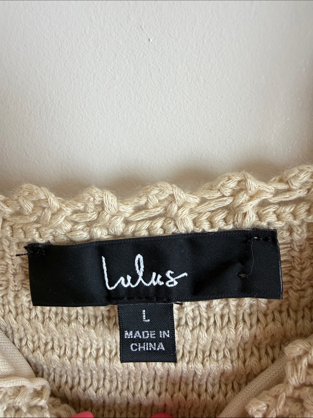 Lulu's Cream Crochet Button-Front Mini Dress - Picture 3 of 3